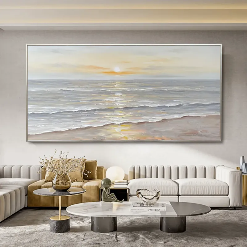 Sunset Beach Abstract Oil Painting