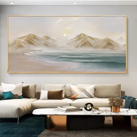 Gold Mountain Abstract Oil Art