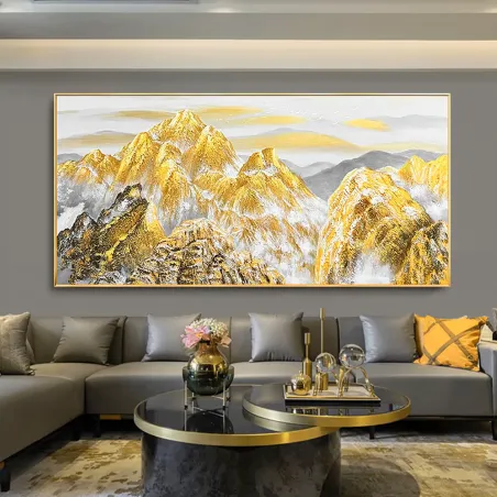 Golden Mountain Canvas Wall Art