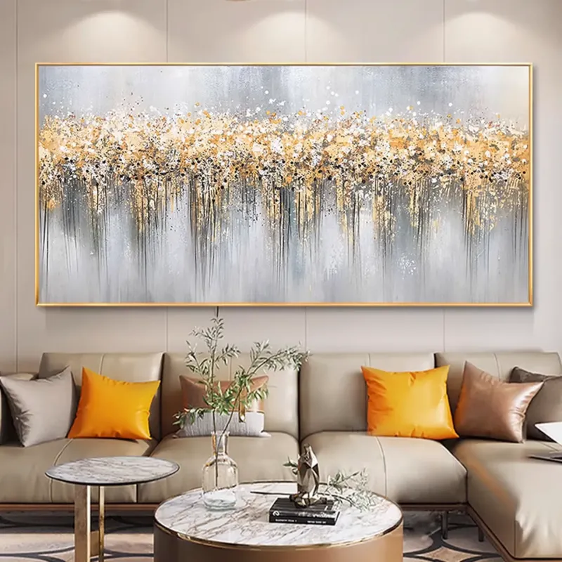 Golden Abstract Horizon Canvas