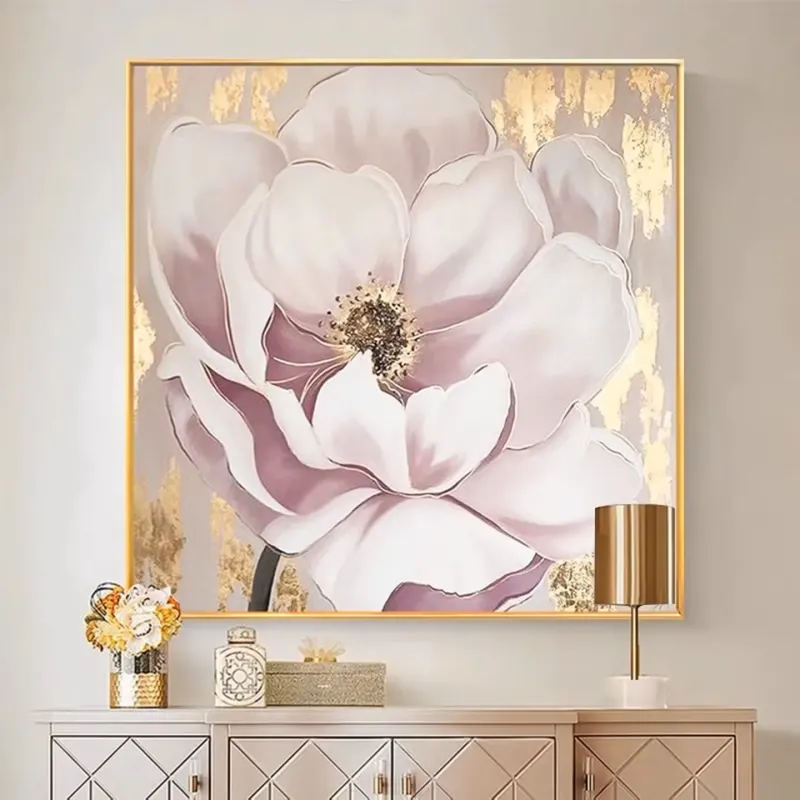 Elegant Pink Peony Oil Painting