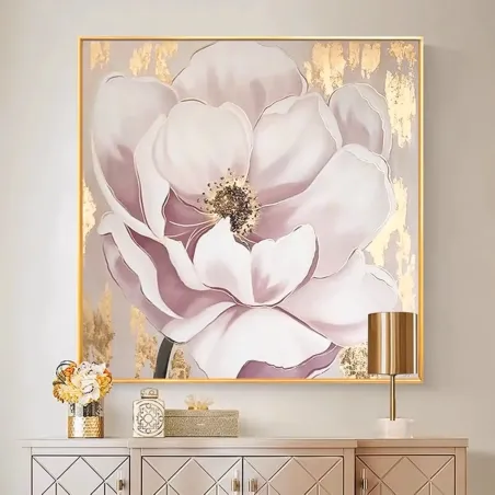 Elegant Pink Peony Oil Painting
