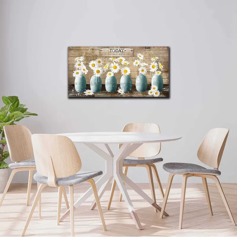 Daisy Floral Canvas Wall Art