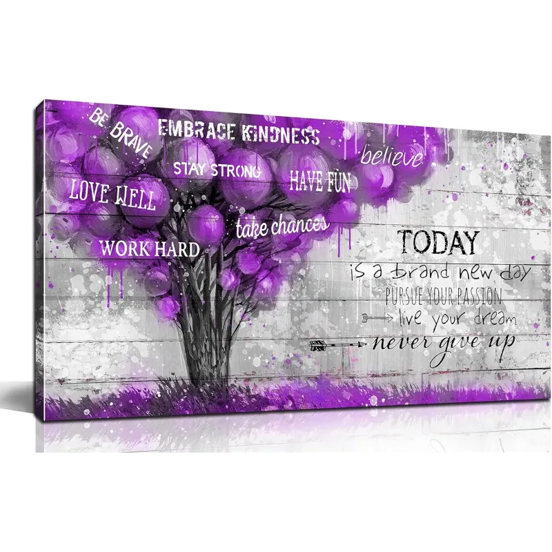 Inspirational Purple Tree Canvas