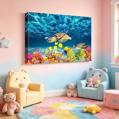 Sea Turtle Reef Canvas Wall Art