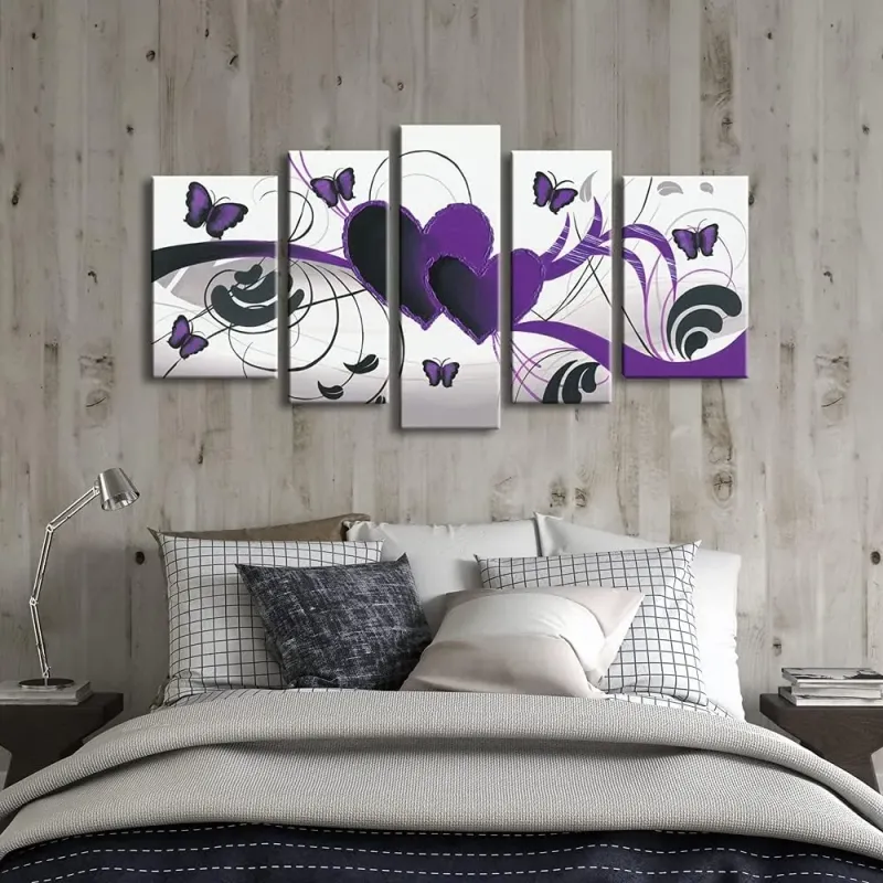 Hand-Painted Purple Butterfly Art