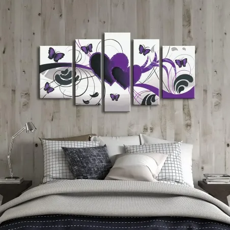 Hand-Painted Purple Butterfly Art