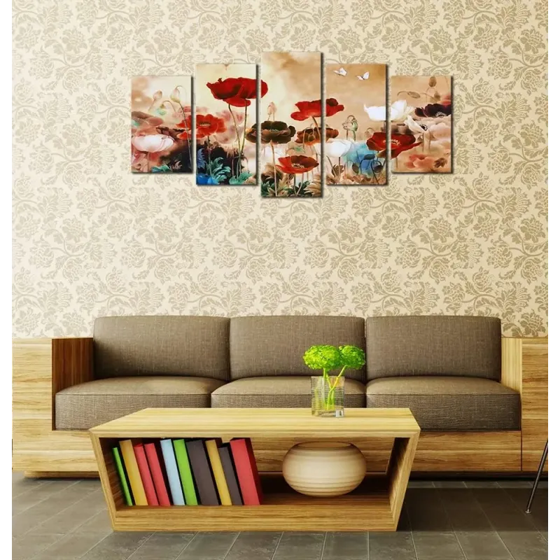 Blooming Red Poppies Canvas Art