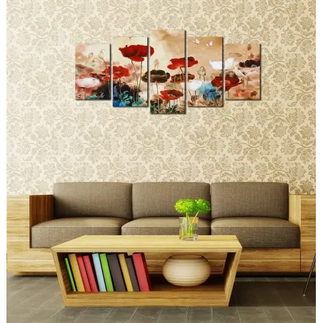 Blooming Red Poppies Canvas Art