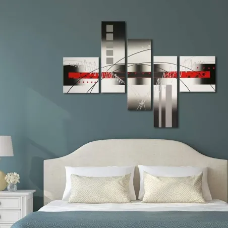 5-Piece Abstract White Line Art