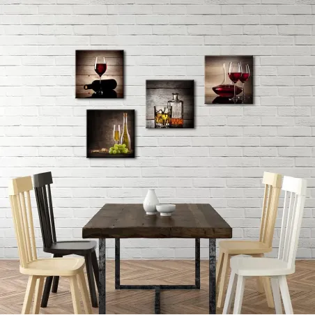 Vintage Wine Canvas Art (4-Panel)