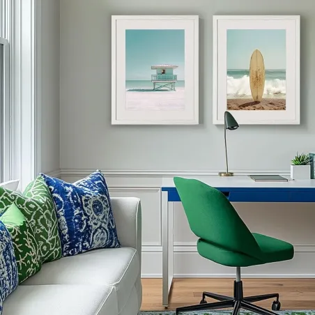 Coastal Beach Framed Art Set