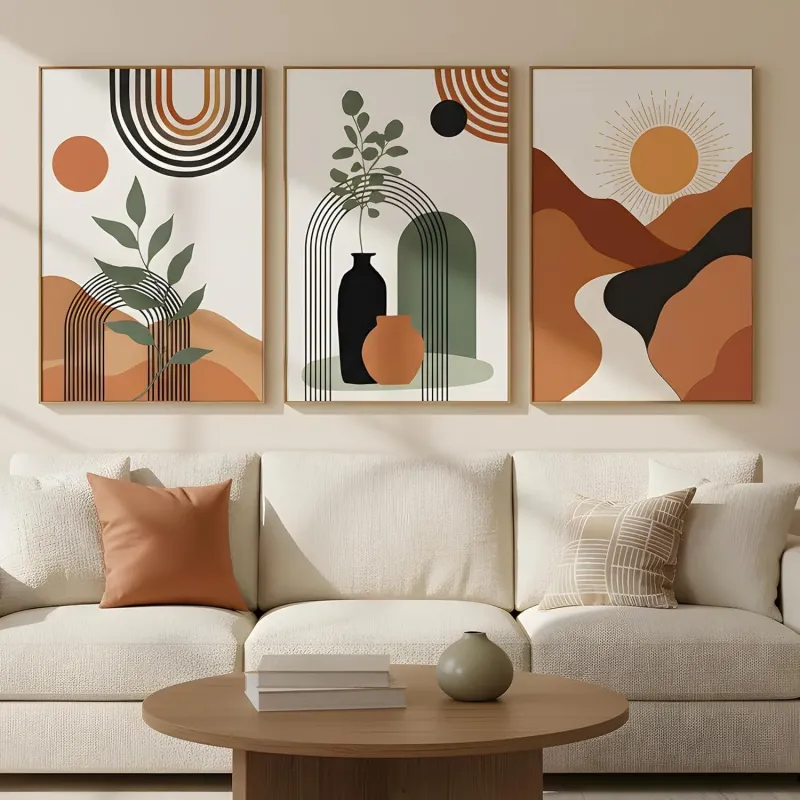 3-Piece Framed Boho Wall Art