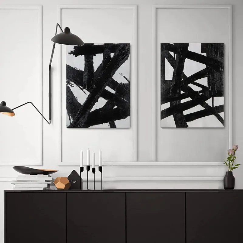 Abstract Black & White Canvas