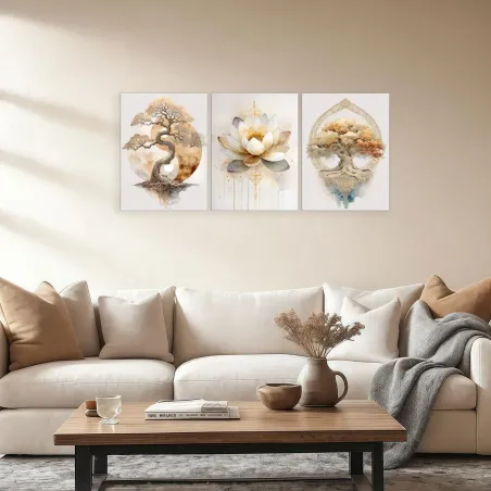 Zen Lotus & Tree of Life Art