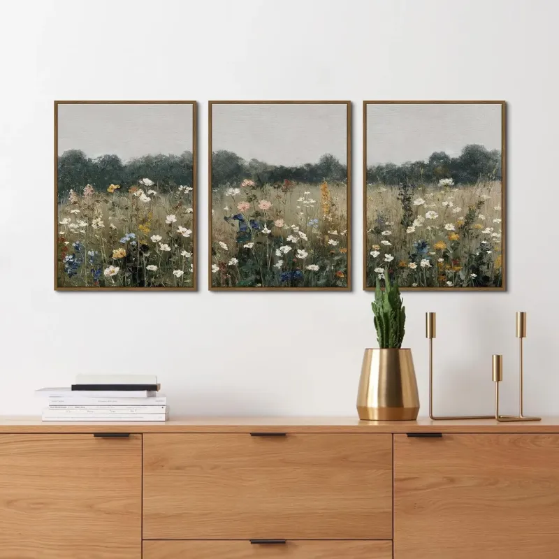 Vintage Meadow Canvas Art Set