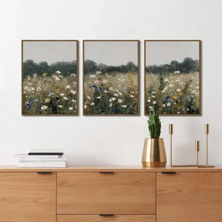 Vintage Meadow Canvas Art Set