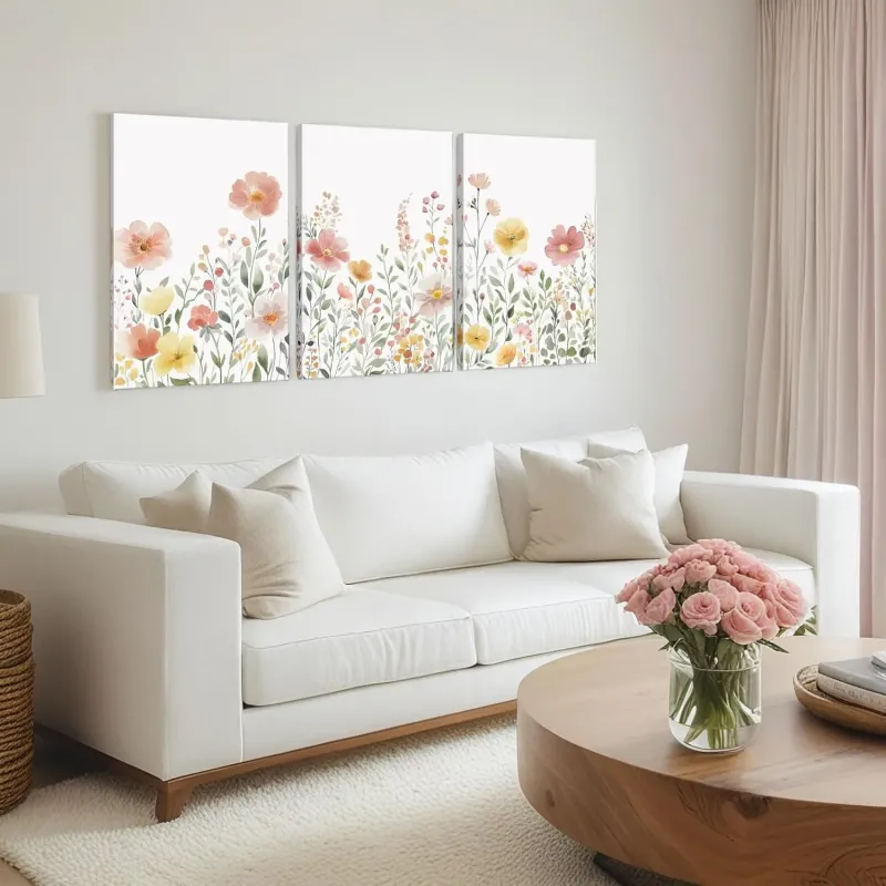 Framed Wildflower Canvas Art
