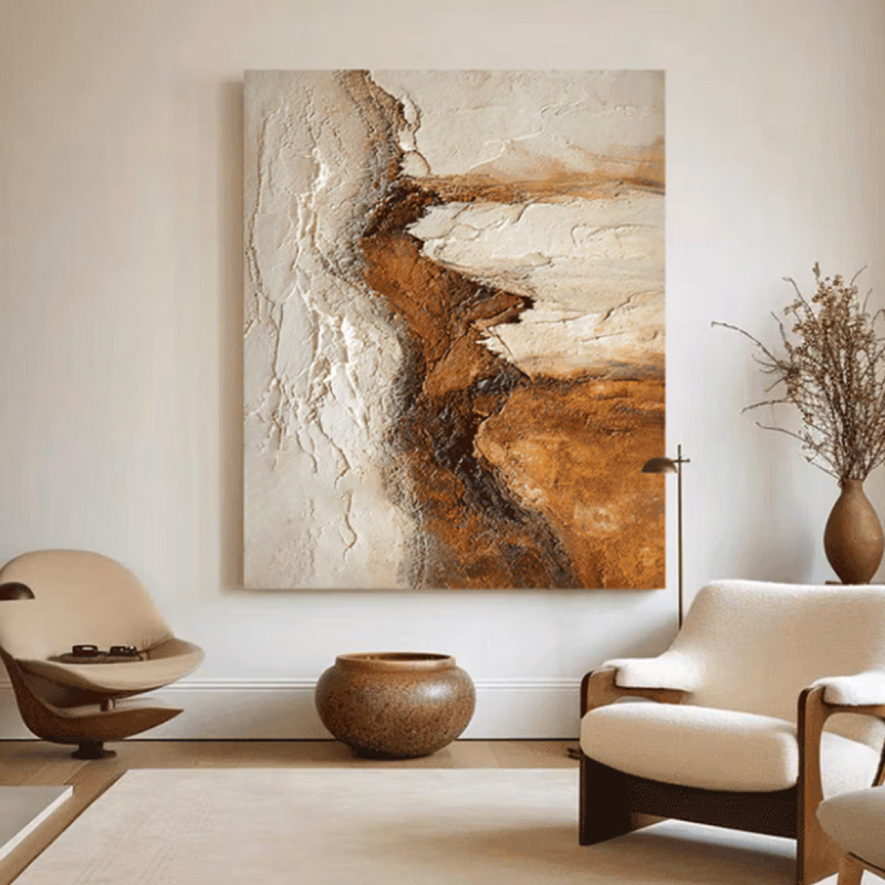 Earthy Texture Abstract Oil Art