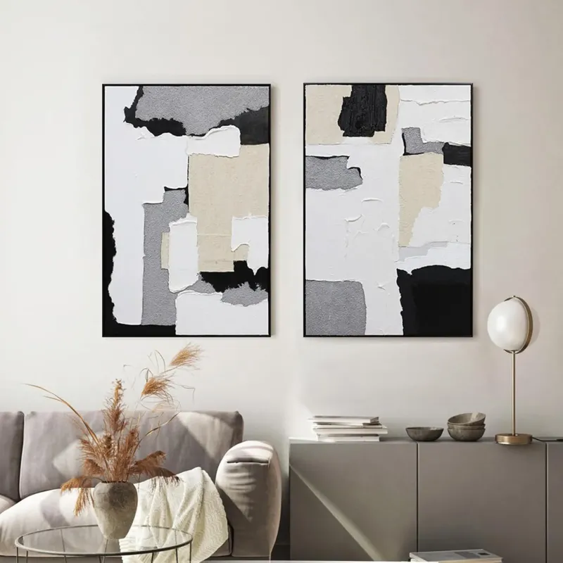 Set of 2 3D Abstract Wall Art