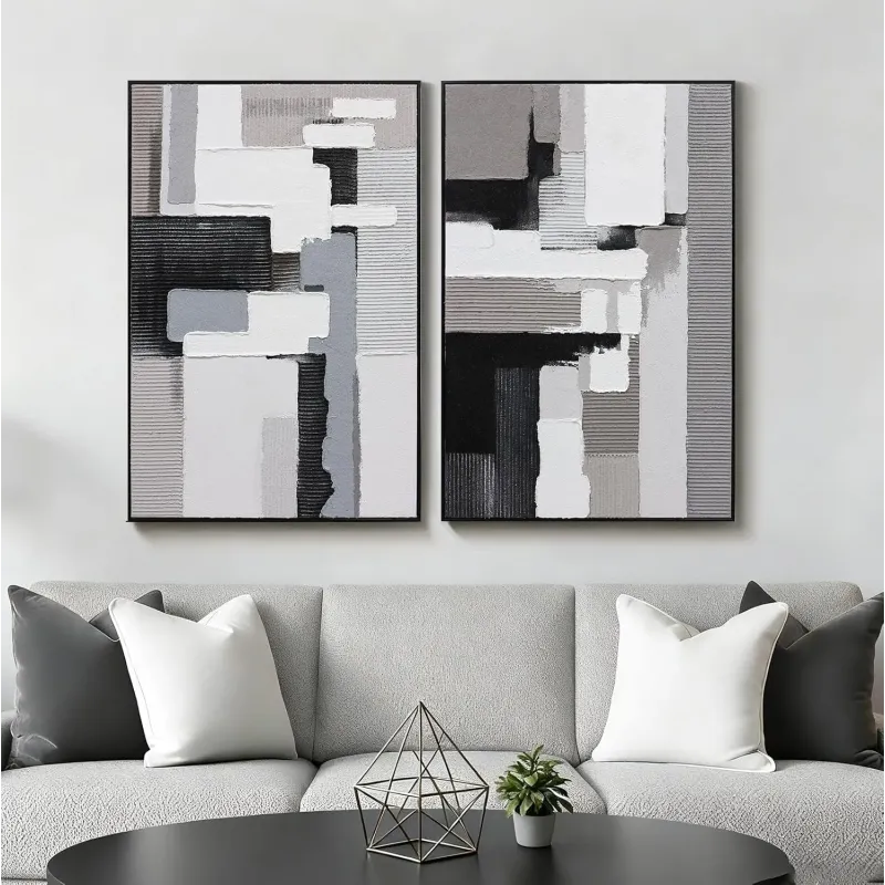 3D Textured Abstract Diptych