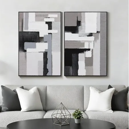 3D Textured Abstract Diptych