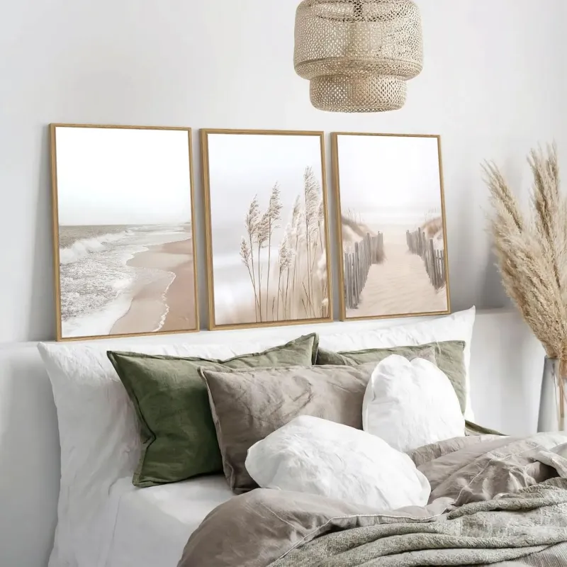 Boho Beach Pampas Wall Art