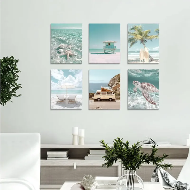 6-Piece Coastal Canvas Art Set