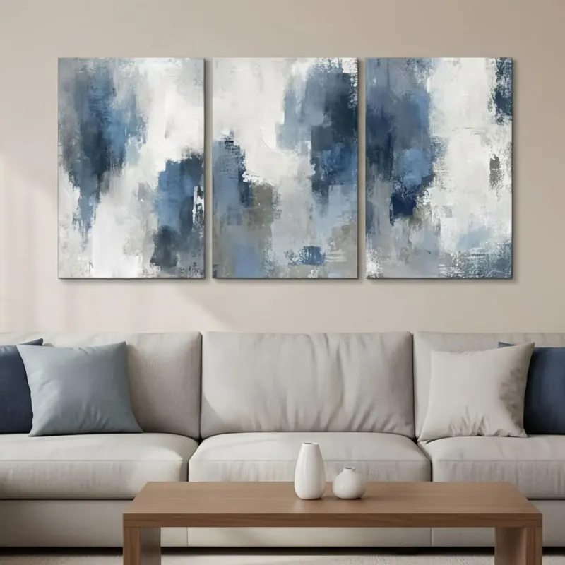 Abstract Navy Blue Wall Art