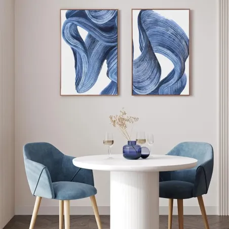 Blue Abstract Framed Art Set