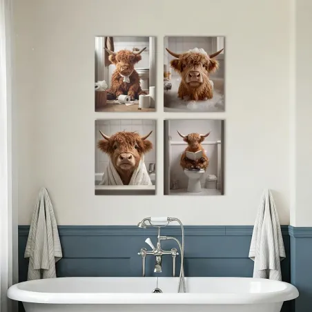 Funny Highland Cow Wall Decor