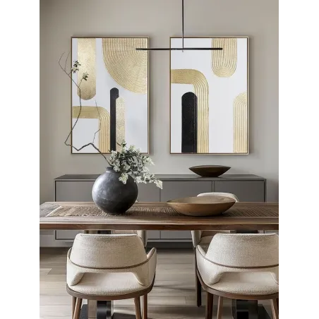 Modern Gold & Black Art Set