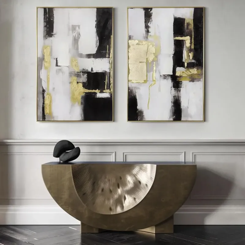 Modern Abstract Gold Leaf Art