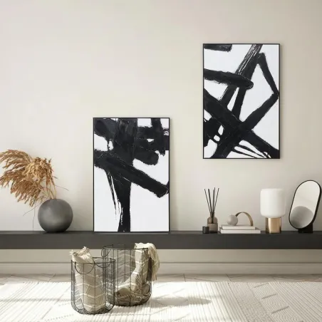 Abstract B&W Canvas Art Set