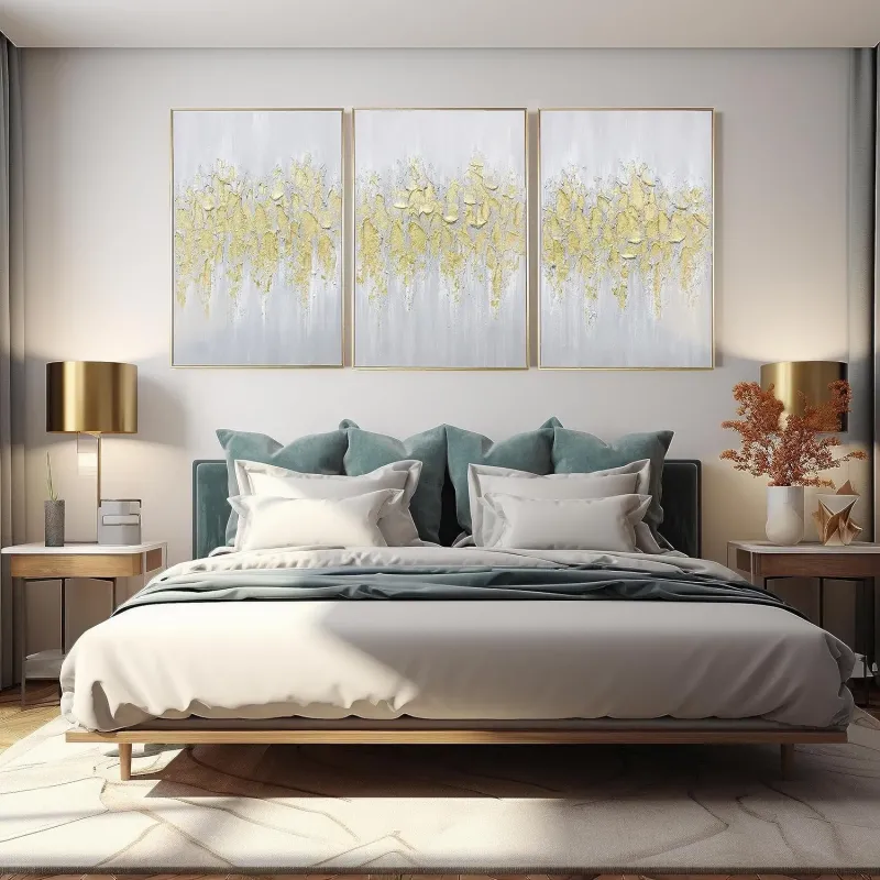 Gold Textured Abstract Art Set