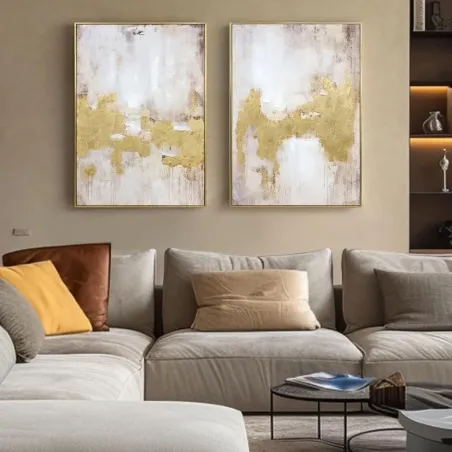 Gold Abstract Framed Art