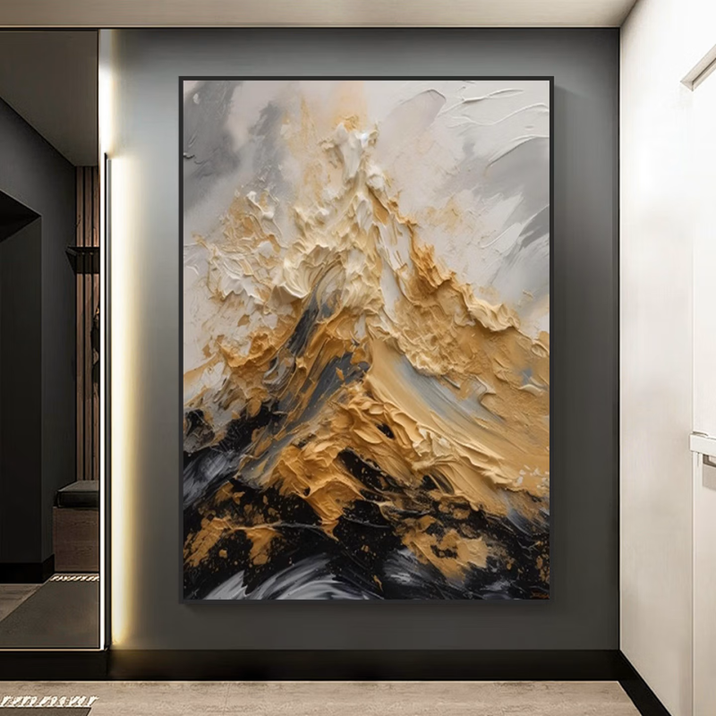 Gold Mountain Abstract Oil Paint