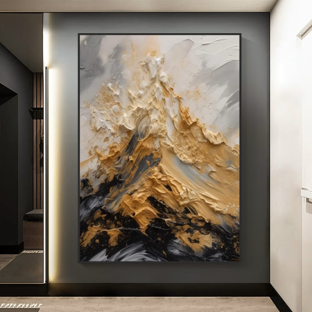 Gold Mountain Abstract Oil Paint