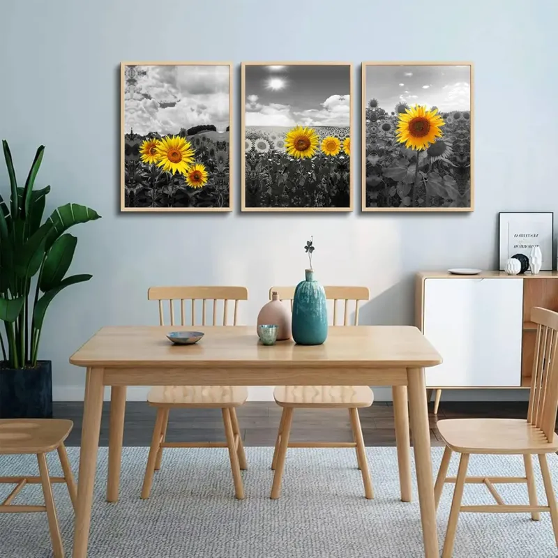 Sunflower Trio Canvas Wall Art