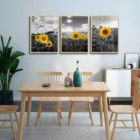 Sunflower Trio Canvas Wall Art