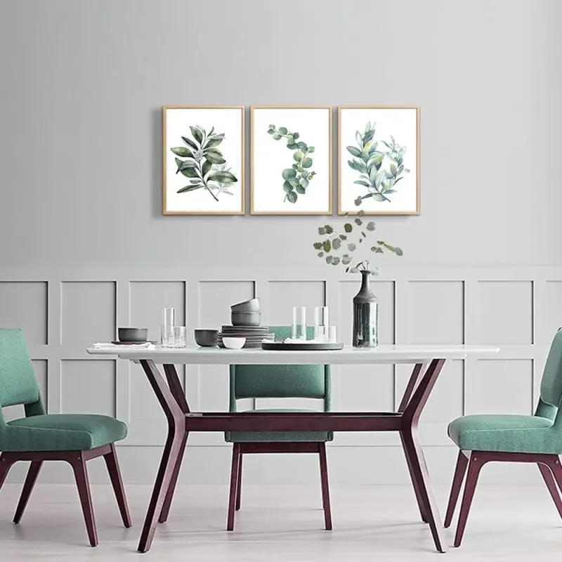 Triptych Eucalyptus Leaf Art