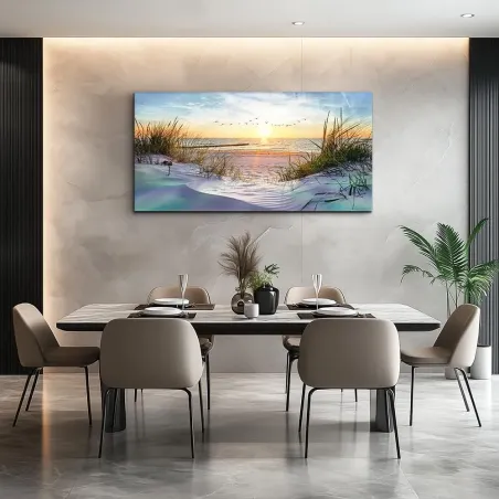 Sunset Beach Canvas Wall Art