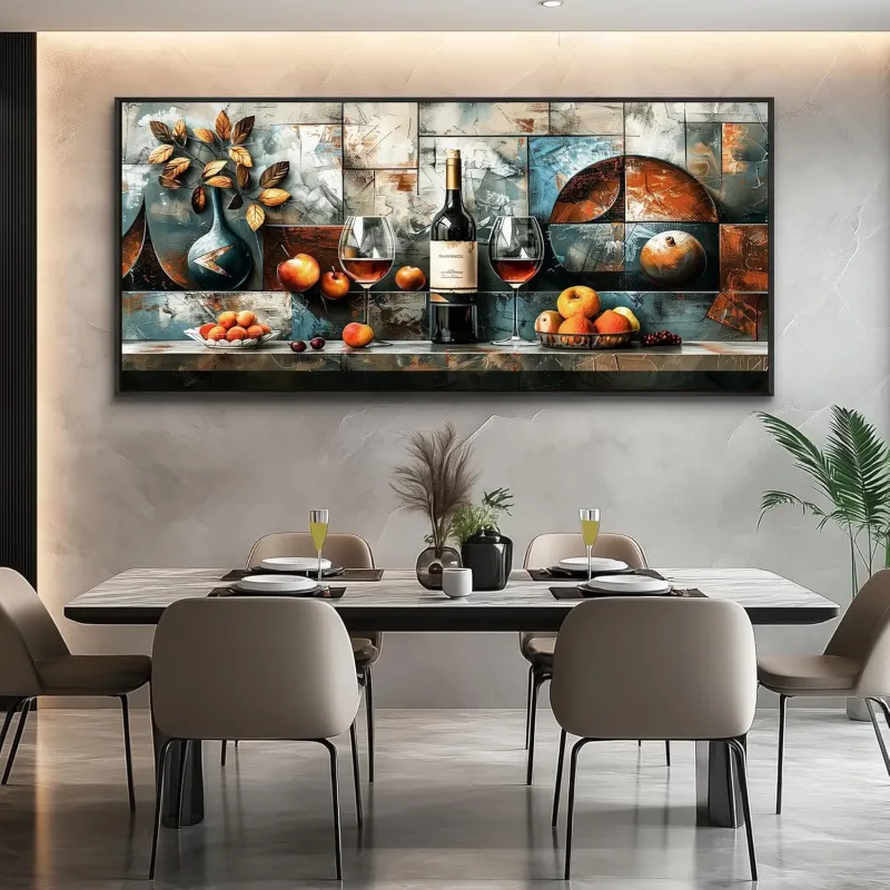 Modern Wine & Fruit Canvas Art
