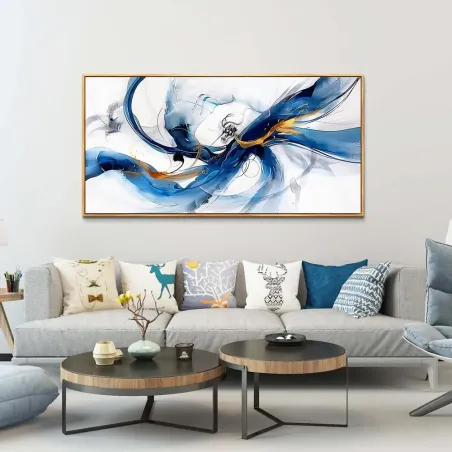 Modern Blue Abstract Canvas Art