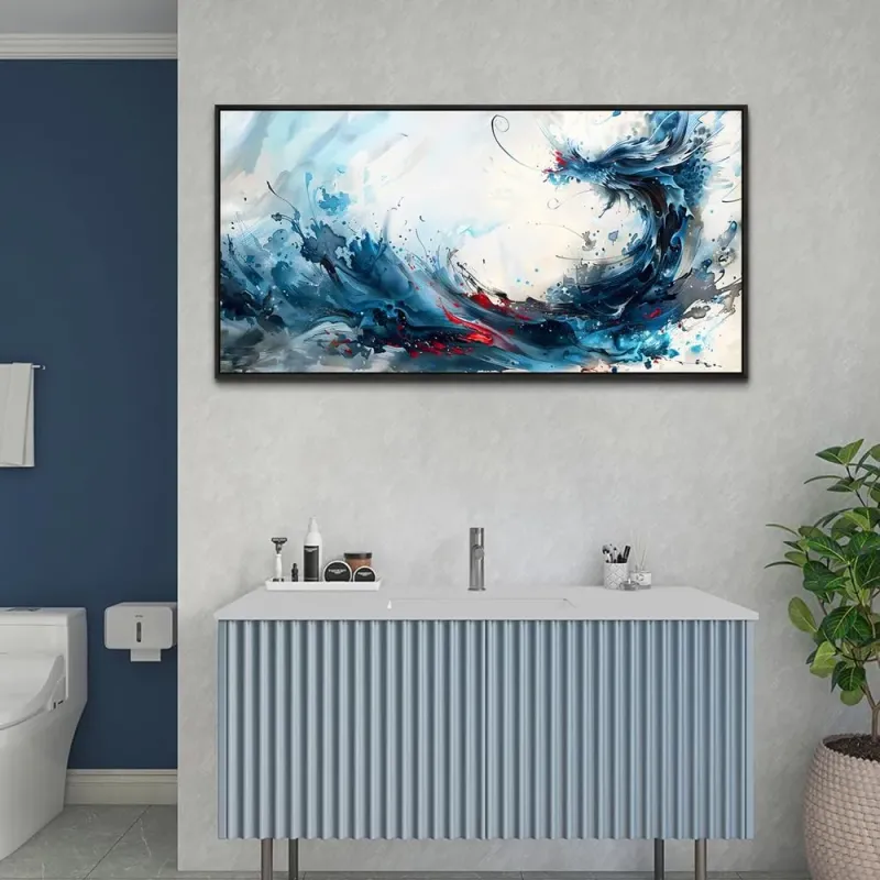 Modern Blue Abstract Canvas Art