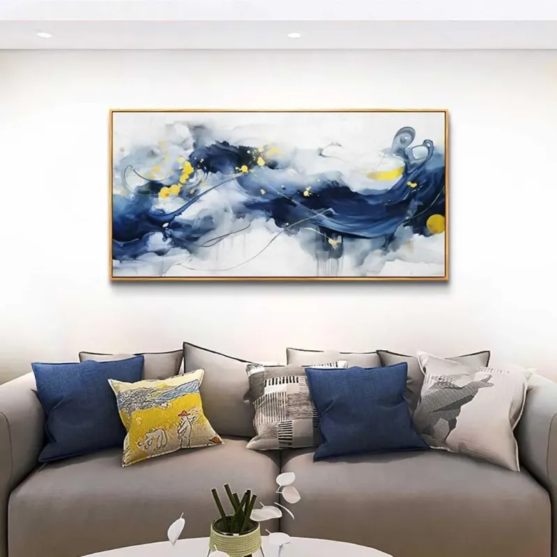 Modern Blue Abstract Canvas Art