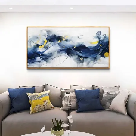 Modern Blue Abstract Canvas Art