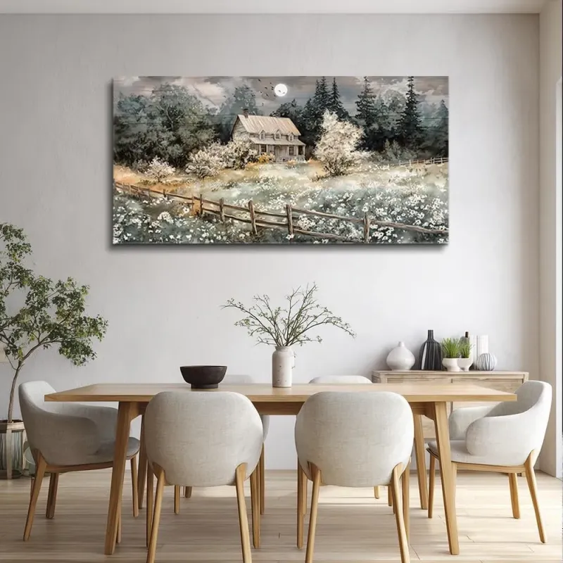Rustic Cottage Landscape Canvas