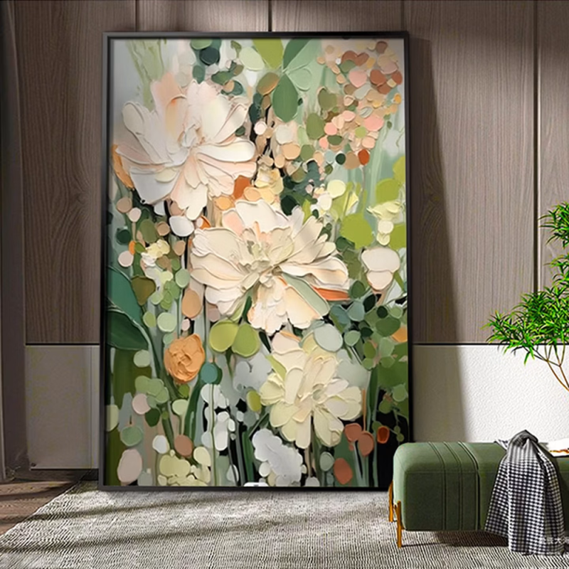 Floral Elegance Textured Art