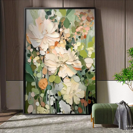 Floral Elegance Textured Art
